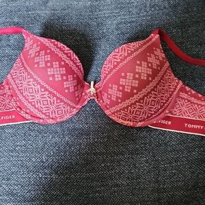 Tommy Hilfiger Red Geometric Bra
